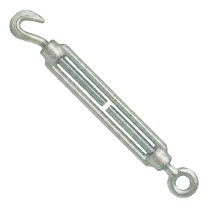 Cinkuotas lyno įtempėjas M20×200 mm – kablys–kilpa, DIN 1480