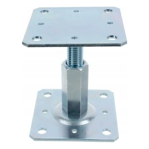 Reguliuojama kolonos atrama 80×80 mm, M20 sriegis – aukštis 90–150 mm, cinkuota
