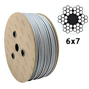 Cinkuotas plieninis lynas Ø3,0 mm 6×7 su tekstiline šerdimi – pardavimas metrais