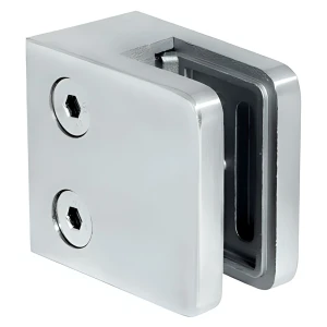 Stiklo laikiklis 45x45x26 mm, stiklas 6-10,76 mm, AISI 304, plokščia sistema, satinas