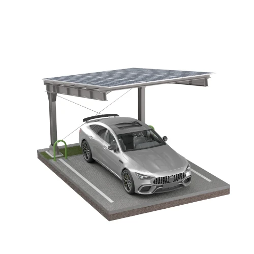 Fotovoltinė stoginė 1 automobiliui L 5,7 m x 3,3 m Saulės stovėjimo aikštelė GPV-101-06