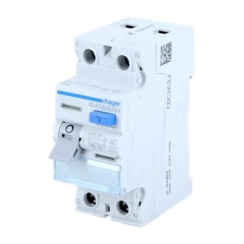 Likutinės srovės automatinis jungiklis RCCB 40A 2P 30mA AC tipo CDC240J HAGER GPV-401-32