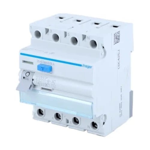 Likutinės srovės automatinis jungiklis 4P 40A 30mA AC tipo CDC440J HAGER GPV-401-36