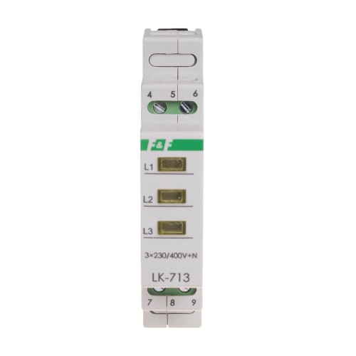 Kontrolinė lemputė 3×230 V+N 3xLED 3 spalvos LK-713 K F&F FILIPOWSKI GPV-401-82