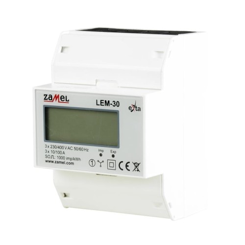 Zamel 3 fazių elektros energijos skaitiklis 100A LCD GPV-401-109