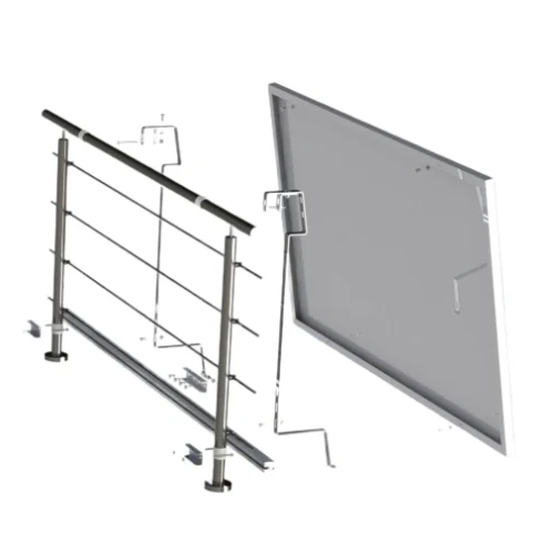 Fotovoltinių Baterijų Montavimo Rinkinys Balkono Turėklams, Modelis Balus 2 XL GPV-200-02