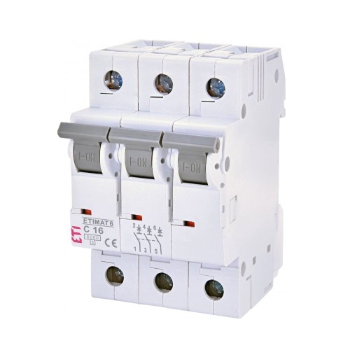 ETI Disjuntor de Sobrecorrente C 16A 3P 6kA GPV-401-118