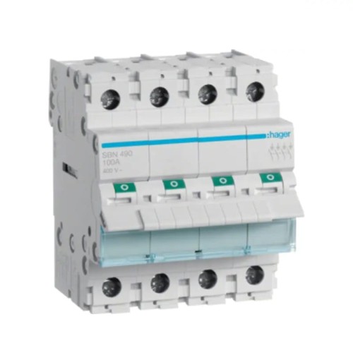 Hager Seccionador Isolador Trifásico 4P 100A 400V AC GPV-401-120