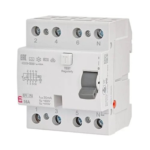 ETI liekamosios srovės jungiklis 4P 25A 30mA AC tipo GPV-401-137