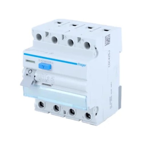 Hager liekamosios srovės automatinis jungiklis 3P+N 40A 30mA A tipo GPV-401-171