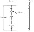 Montavimo adapteris M12 110x40x5 1.4301 klasės PV-07-06 (2)