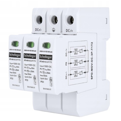 Schelinger Perkūnų apsauga 3P 8kA DC 1000V GPV-401-24