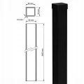 Tvoros stulpas 80x80x2 mm, ilgis 2,4 m, juodas GPV-700-74 (3)