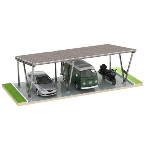 Fotovoltinė pastogė VICA 3 transporto priemonėms 2+1 moduliai Carport GPV-105-09 (1)