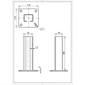 Tvoros stulpo pagrindas 60x40 rudas RAL 8017 cinkuotas 000-154 (2)