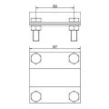 Įžeminimo jungtis 2 plokštelių strypui ; B iki 40 mm, Ø 20 mm PV-24-03 (2)