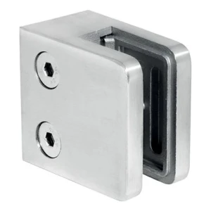 Stiklo laikiklis 45x45x26 mm, stiklas 6-10,76 mm, AISI 304, plokščia sistema, satinas