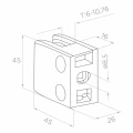 Stiklo laikiklis 45x45x26 mm, stiklas 6-10,76 mm, AISI 304, plokščia sistema, satinas 000-260 (2)