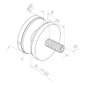 Taškinė stiklo atrama fi 50/8/M10x50, stiklas 8-17,52 mm, AISI 304, plokščia sistema, satinas 000-266 (3)