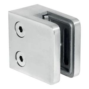 Stiklo laikiklis 45x45x26 mm, stiklas 6-10,76 mm, AISI 304, plokščia sistema, blizgus