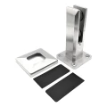 Vertikalus stiklo laikiklis spigot 50x50/100x100 mm stiklas 12-17,52 mm AISI 304 satinas 000-291 (4)