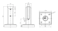 Vertikalus stiklo laikiklis spigot 50x50/100x100 mm stiklas 12-17,52 mm AISI 304 satinas 000-291 (5)