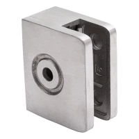 Kraštinis stiklo laikiklis 60x50x28 mm stiklui 8-10 mm, AISI 304 satinas plokščia sistema