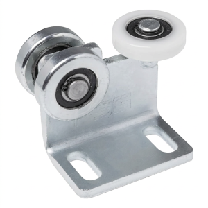 Vežimėlis 3 ratukai pakabintiems vartams profiliu 50x50 mm, 2 plieniniai ratai ir 1 plastikinis