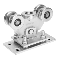 Vartų vežimėlis 80 slankiajam vartui su 5 plieniniais ratukais reguliuojamas