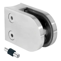 Stiklo laikiklis 50x40x26 mm su kaiščiu, stiklas 6-10,76 mm, AISI 304, sistema 42,4, blizgesys