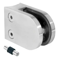 Stiklo laikiklis 6-10,76 mm 50x40x26 mm su kaiščiu AISI 304 sistema 48,3 mm satinas
