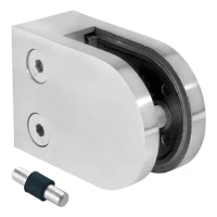 Stiklo laikiklis 50x40x26 mm pin stiklas 6-10,76 mm AISI 316 plokščia sistema satinas