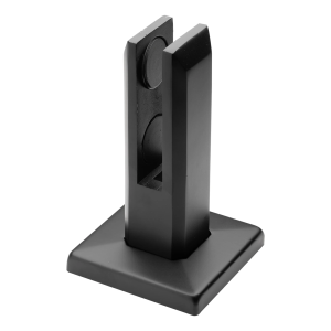 Vertikalus stiklo laikiklis 12-17.52 mm spigot 50x50/100x100 mm H=182 mm AISI 304 juodas matinis