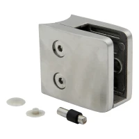Stiklo laikiklis 8-12,76 mm 52x52x32 mm atrama ir pin AISI 304 sistema 42,4 mm satinas