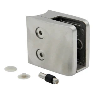 Stiklo laikiklis 8-12,76 mm 52x52x32 mm atrama ir pin AISI 304 sistema 42,4 mm satinas