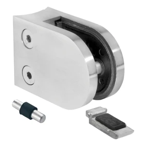 Stiklo laikiklis 6-12,76 mm atrama ir pin 63x45x30 mm AISI 304 sistema 42,4 mm satinas