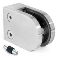 Laikiklis stiklui 6-10,76 mm 50x40x26 mm pin AISI 304 plokščia sistema blizgesys
