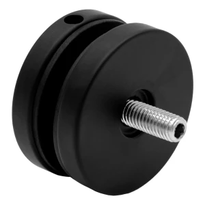 Taškinė stiklo atrama 8-17,52 mm fi 50/8/M8x45 AISI 304 plokščia sistema juoda
