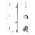 Baigiamasis kairysis stulpelis ø 42,4x1230mm AISI304 šoninis tvirtinimas satinas 000-525 (2)