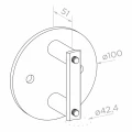 Baigiamasis kairysis stulpelis ø 42,4x1230mm AISI304 šoninis tvirtinimas satinas 000-525 (5)