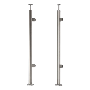 Galinis stulpas dešinysis/kairysis fi 42,4x1060mm AISI304 2 stiklo laikikliai grindinis