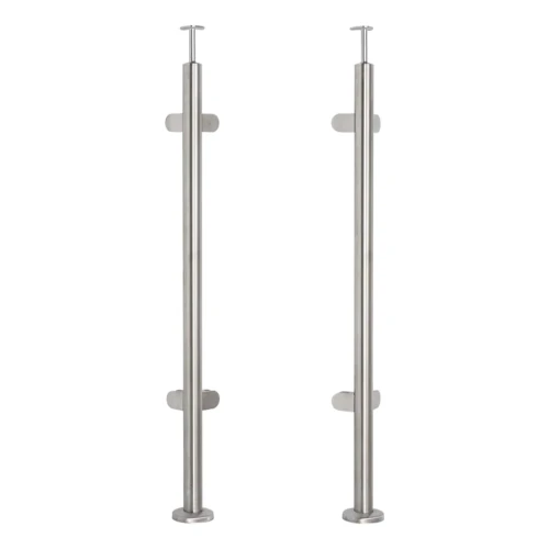 Kampinis turėklų stulpas stiklui ø42,4x1060/1102,4mm 4 laikikliai šlifuotas 000-559 (1)