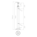 Kampinis turėklų stulpas stiklui ø42,4x1060/1102,4mm 4 laikikliai šlifuotas 000-559 (5)