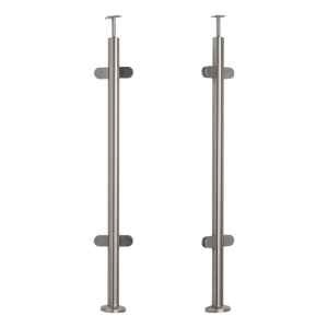 Vidurinis turėklų stulpelis fi 42,4x1060/1102,4 mm/ 4 stiklo laikikliai
