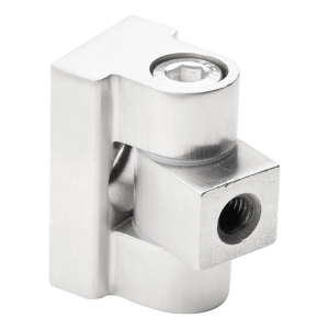 Vyris 180° stiklo laikikliui 45 x 45 x 26 mm AISI304, satinas