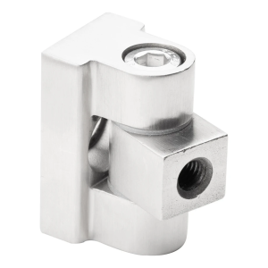 Vyrių 180° stiklo laikikliu 45 x 45 x 26 mm plokščias sistema AISI304, satinas