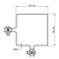 Kampinio tvirtinimo spaustukas tvoros panelėms 100x100 mm cinkuotas 000-773 (4)