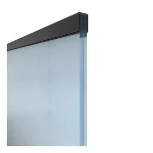 Kozza – aliuminio stačiakampis stiklo laikiklis 12–13,52 mm, juodas RAL 9005, 5 m