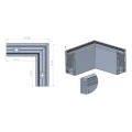 Kozza KE 100 – U profilis išorinis kampinis 90° visiškai stikliniams turėklams, tamsiai pilkas RAL 7021 000-858 (4)