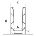 Kozza KE 100 – U profilis visai stiklo balustradai 5000 mm tamsiai pilkas 000-862 (5)